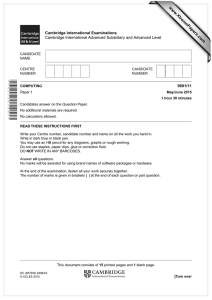 www.XtremePapers.com Cambridge International Examinations 9691/11 Cambridge International Advanced Subsidiary and Advanced Level