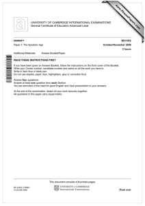 www.XtremePapers.com UNIVERSITY OF CAMBRIDGE INTERNATIONAL EXAMINATIONS General Certificate of Education Advanced Level 9011/03