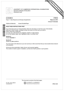 www.XtremePapers.com UNIVERSITY OF CAMBRIDGE INTERNATIONAL EXAMINATIONS General Certificate of Education Advanced Level