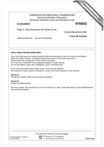 CAMBRIDGE INTERNATIONAL EXAMINATIONS General Certificate of Education www.XtremePapers.com