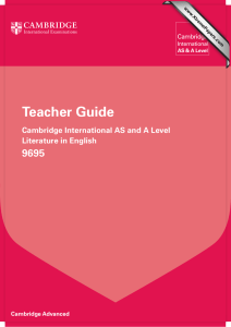 Teacher Guide 9695 Cambridge International AS and A Level Literature in English