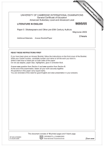 UNIVERSITY OF CAMBRIDGE INTERNATIONAL EXAMINATIONS General Certificate of Education www.XtremePapers.com