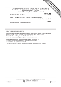 UNIVERSITY OF CAMBRIDGE INTERNATIONAL EXAMINATIONS General Certificate of Education www.XtremePapers.com