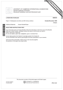 Advanced Subsidiary Level and Advanced Level www.XtremePapers.com UNIVERSITY OF CAMBRIDGE INTERNATIONAL EXAMINATIONS