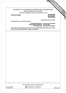 UNIVERSITY OF CAMBRIDGE INTERNATIONAL EXAMINATIONS General Certificate of Education www.XtremePapers.com