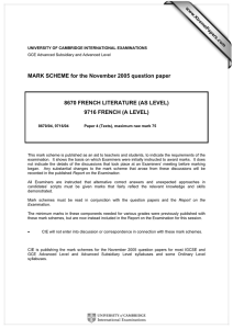MARK SCHEME for the November 2005 question paper