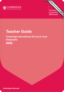 Teacher Guide 9696 Cambridge International AS and A Level Geography