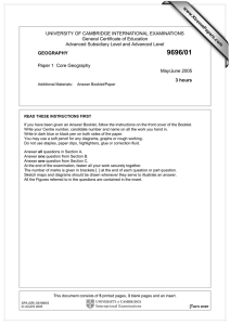 UNIVERSITY OF CAMBRIDGE INTERNATIONAL EXAMINATIONS General Certificate of Education www.XtremePapers.com