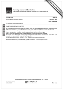 www.XtremePapers.com Cambridge International Examinations 9696/31 Cambridge International Advanced Subsidiary and Advanced Level