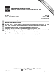 www.XtremePapers.com Cambridge International Examinations 9696/32 Cambridge International Advanced Subsidiary and Advanced Level