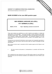 MARK SCHEME for the June 2005 question paper