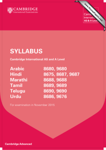 SYLLABUS Arabic 8680, 9680 Hindi