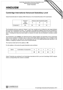 HINDUISM Cambridge International Advanced Subsidiary Level www.XtremePapers.com