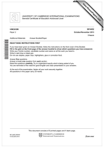 www.XtremePapers.com UNIVERSITY OF CAMBRIDGE INTERNATIONAL EXAMINATIONS General Certificate of Education Advanced Level 9014/02