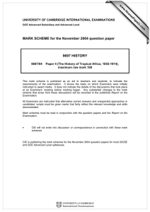 MARK SCHEME for the November 2004 question paper  9697 HISTORY www.XtremePapers.com