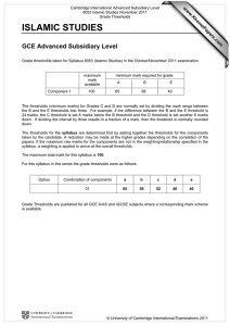 ISLAMIC STUDIES GCE Advanced Subsidiary Level www.XtremePapers.com