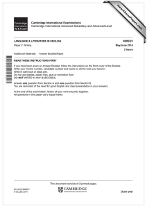 www.XtremePapers.com Cambridge International Examinations 8695/23 Cambridge International Advanced Subsidiary and Advanced Level