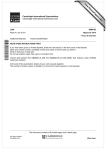 www.XtremePapers.com Cambridge International Examinations 9084/43 Cambridge International Advanced Level