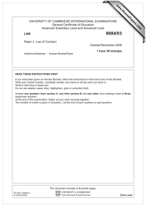 UNIVERSITY OF CAMBRIDGE INTERNATIONAL EXAMINATIONS General Certificate of Education www.XtremePapers.com