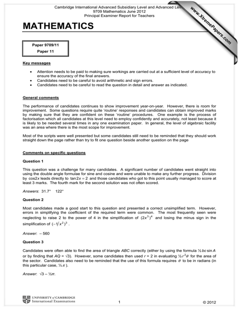 Cambridge International Advanced Subsidiary Level And Advanced Level