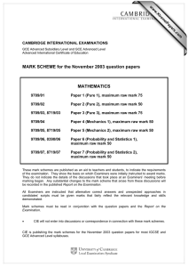 MARK SCHEME for the November 2003 question papers MATHEMATICS www.XtremePapers.com