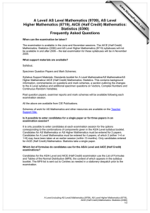 A Level/ AS Level Mathematics (9709), AS Level