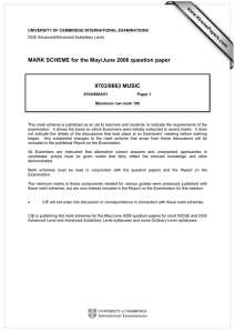 MARK SCHEME for the May/June 2006 question paper 9703/8663 MUSIC www.XtremePapers.com