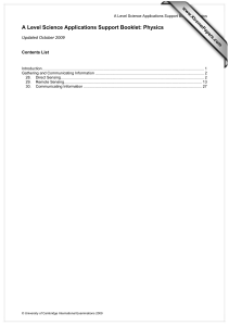 A Level Science Applications Support Booklet: Physics www.XtremePapers.com