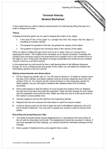 Terminal Velocity Student Worksheet www.XtremePapers.com