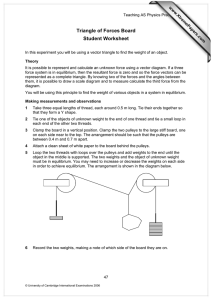 Triangle of Forces Board Student Worksheet www.XtremePapers.com