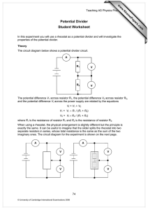 Potential Divider Student Worksheet www.XtremePapers.com