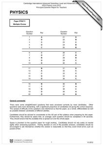 Cambridge International Advanced Subsidiary Level and Advanced Level