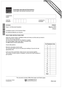 www.XtremePapers.com Cambridge International Examinations 9702/41 Cambridge International Advanced Level