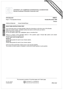 www.XtremePapers.com UNIVERSITY OF CAMBRIDGE INTERNATIONAL EXAMINATIONS General Certificate of Education Advanced Level 9698/31