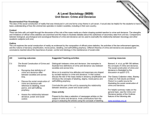 A Level Sociology (9699) Unit Seven: Crime and Deviance www.XtremePapers.com