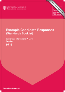 Example Candidate Responses (Standards Booklet) 9719 Cambridge International A Level
