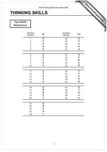 THINKING SKILLS www.XtremePapers.com  Paper 8436/01