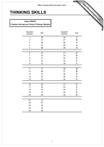 THINKING SKILLS www.XtremePapers.com  Paper 9694/01