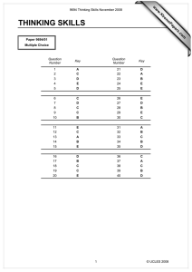 THINKING SKILLS www.XtremePapers.com  Paper 9694/01