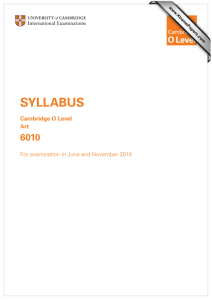 SYLLABUS 6010 Cambridge O Level Art