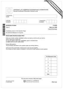 www.XtremePapers.com UNIVERSITY OF CAMBRIDGE INTERNATIONAL EXAMINATIONS General Certificate of Education Ordinary Level 7115/02