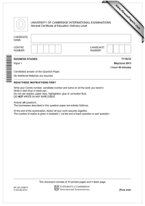 www.XtremePapers.com UNIVERSITY OF CAMBRIDGE INTERNATIONAL EXAMINATIONS General Certificate of Education Ordinary Level 7115/12