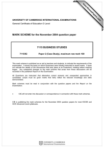MARK SCHEME for the November 2004 question paper  7115 BUSINESS STUDIES www.XtremePapers.com