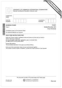 www.XtremePapers.com UNIVERSITY OF CAMBRIDGE INTERNATIONAL EXAMINATIONS General Certificate of Education Ordinary Level 7115/11