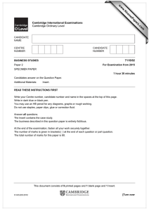 www.XtremePapers.com Cambridge International Examinations Cambridge Ordinary Level