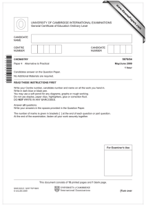 www.XtremePapers.com UNIVERSITY OF CAMBRIDGE INTERNATIONAL EXAMINATIONS General Certificate of Education Ordinary Level 5070/04