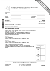 www.XtremePapers.com UNIVERSITY OF CAMBRIDGE INTERNATIONAL EXAMINATIONS General Certificate of Education Ordinary Level 5070/21