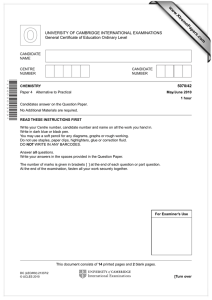 www.XtremePapers.com UNIVERSITY OF CAMBRIDGE INTERNATIONAL EXAMINATIONS General Certificate of Education Ordinary Level 5070/42