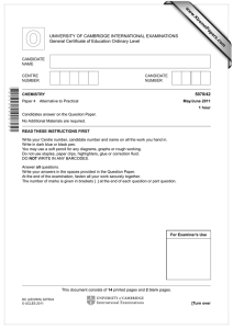 www.XtremePapers.com UNIVERSITY OF CAMBRIDGE INTERNATIONAL EXAMINATIONS General Certificate of Education Ordinary Level 5070/42