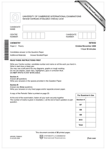 www.XtremePapers.com UNIVERSITY OF CAMBRIDGE INTERNATIONAL EXAMINATIONS General Certificate of Education Ordinary Level 5070/02